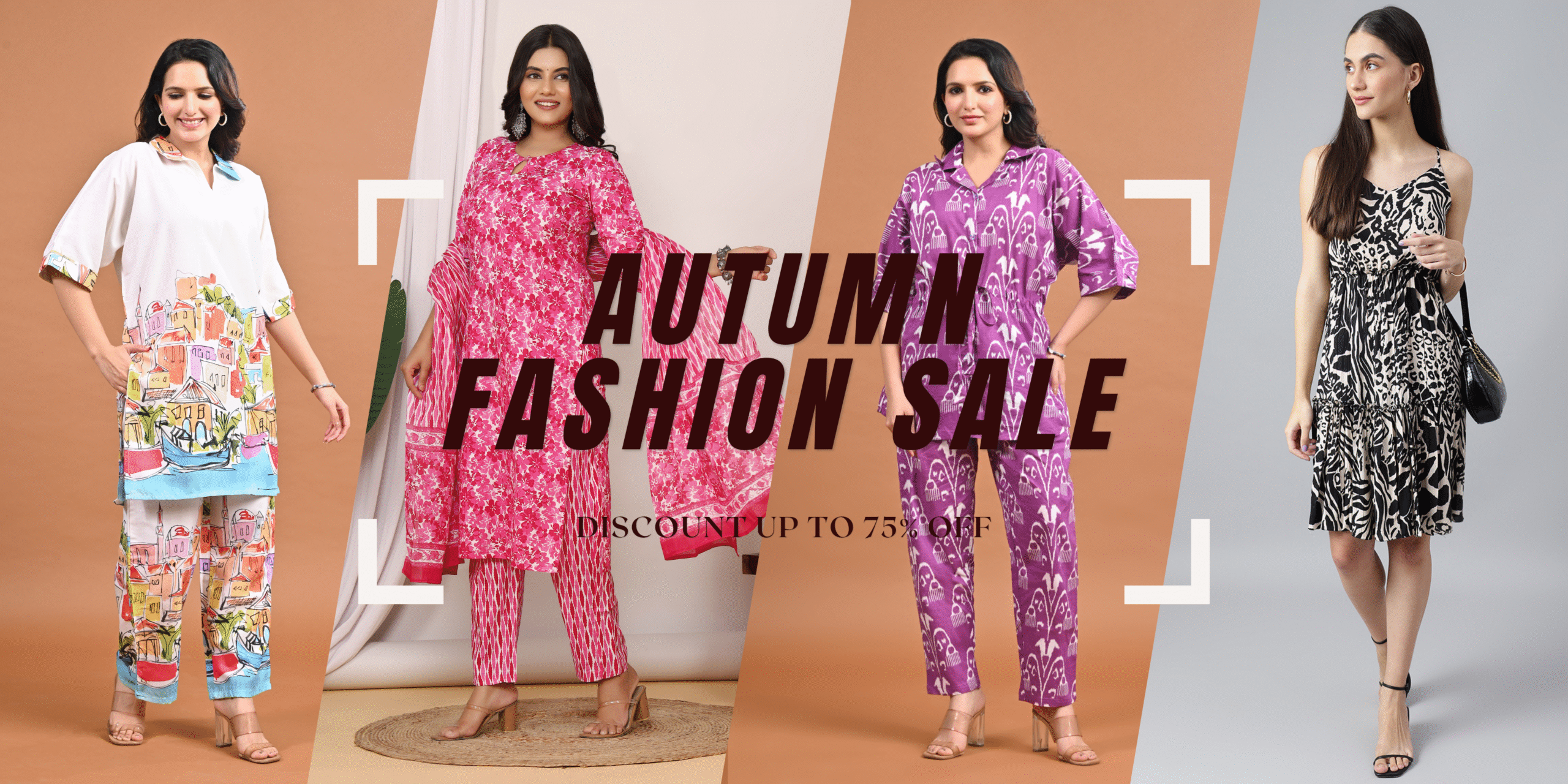 Vogue Treasure simple modern photo collage autumn fashion sale banner